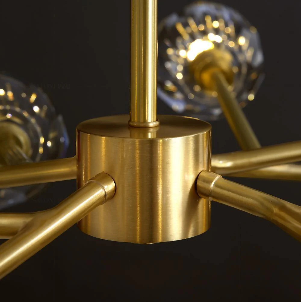 Люстра Crystal Ball Round Cluster - 18 подвесов ∅108см x 45см, черное матовое золото