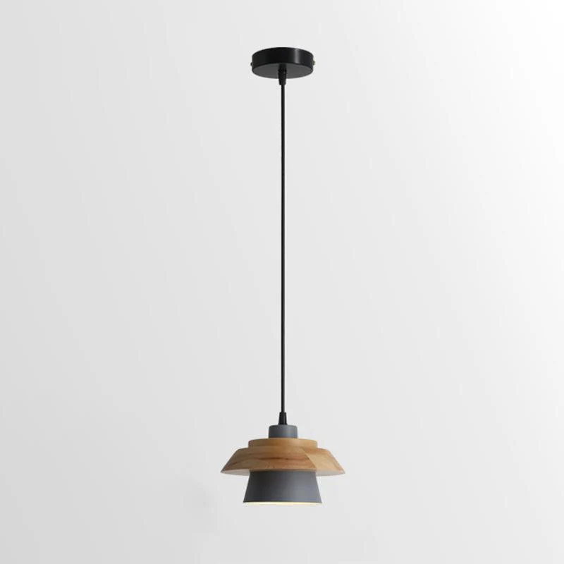 Подвесной светильник Stone Wood - ∅19см х 13см, черный
