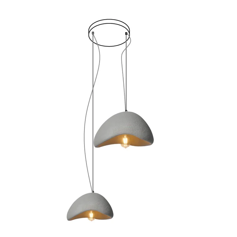 Люстра Khmara Halia Combination A - ∅40см x 22см + ∅60см x 33см, серый, длинное крепление
