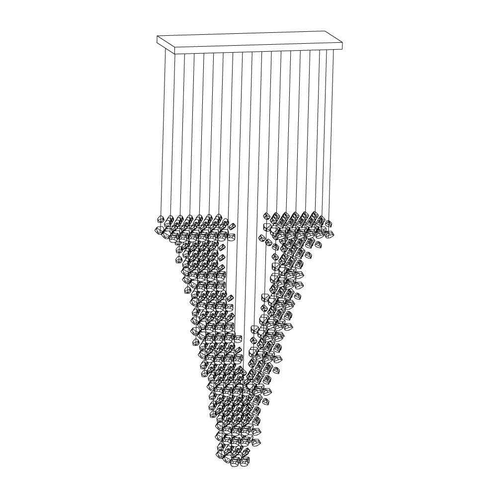 Люстра Charcoal S-Z - круглое крепление, ∅60см x 150см, черный, холодный свет