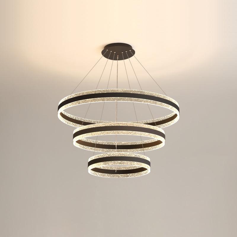 Люстра Modern Circle LED - один уровень ∅60см х 120см, белый, диммер, пульт ДУ