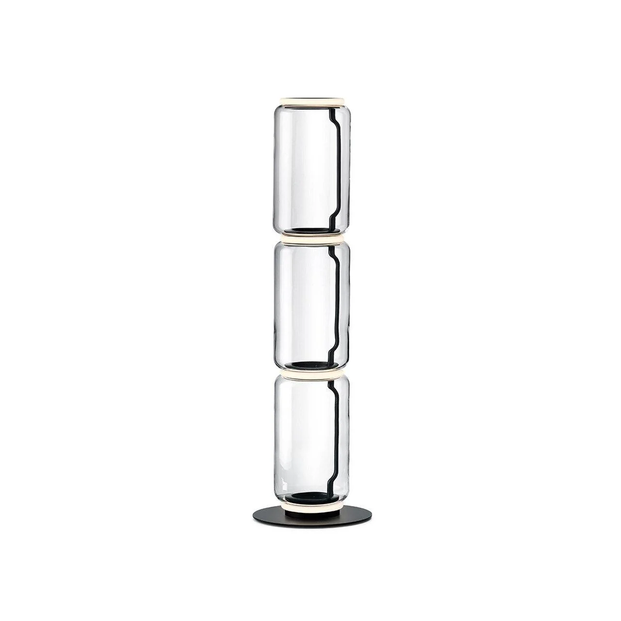 Торшер Bamboo Glass - ∅28см x 57см, стекло, черный, теплый свет
