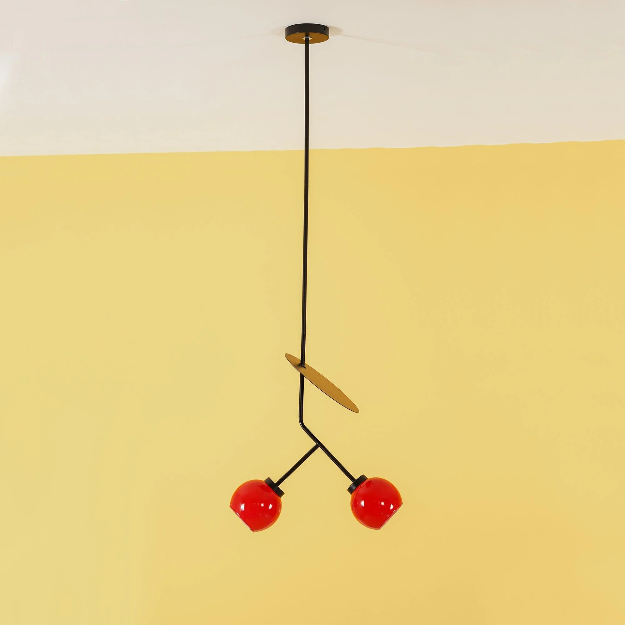 Подвесной светильник Cherry - ∅25см x 50см, черный, красный