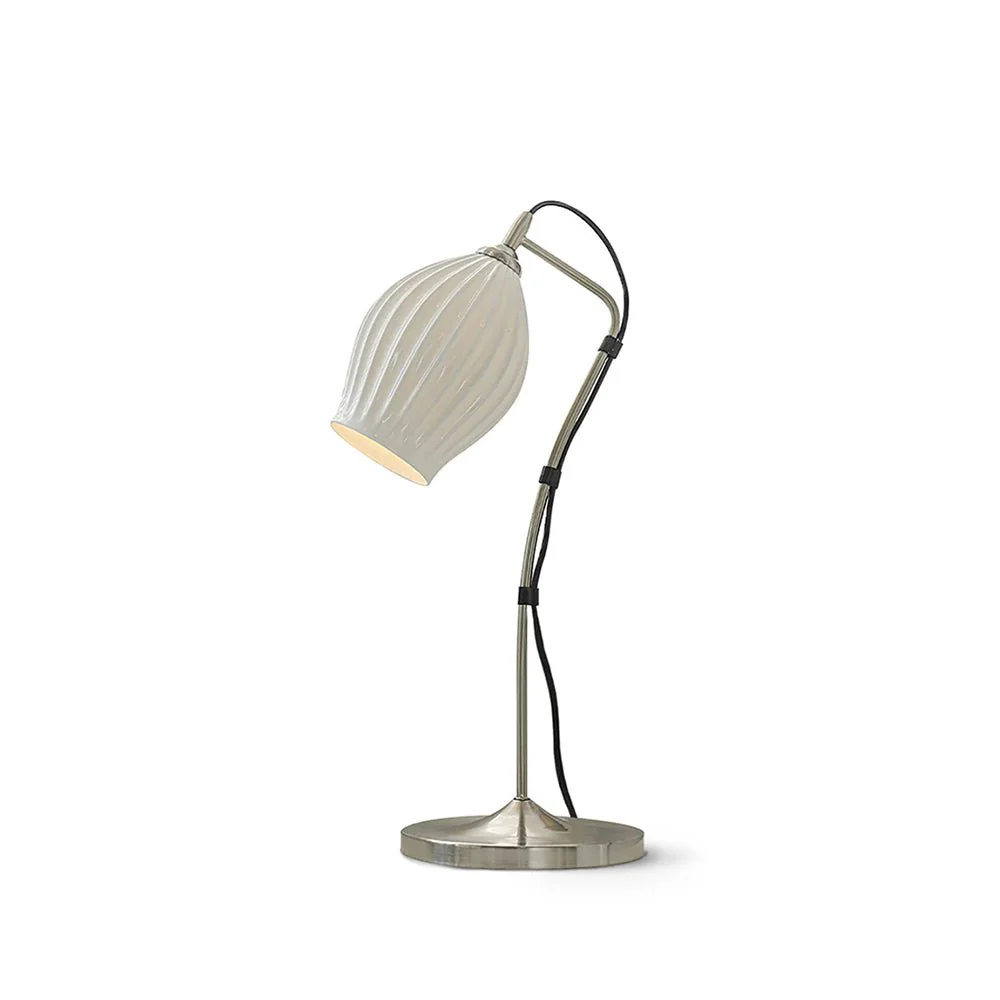 Ceramic Ribbed Table Lamp - ∅ 10.2″ x H 22″ / Dia 26m x H 56cm / Copper plating / AU plug