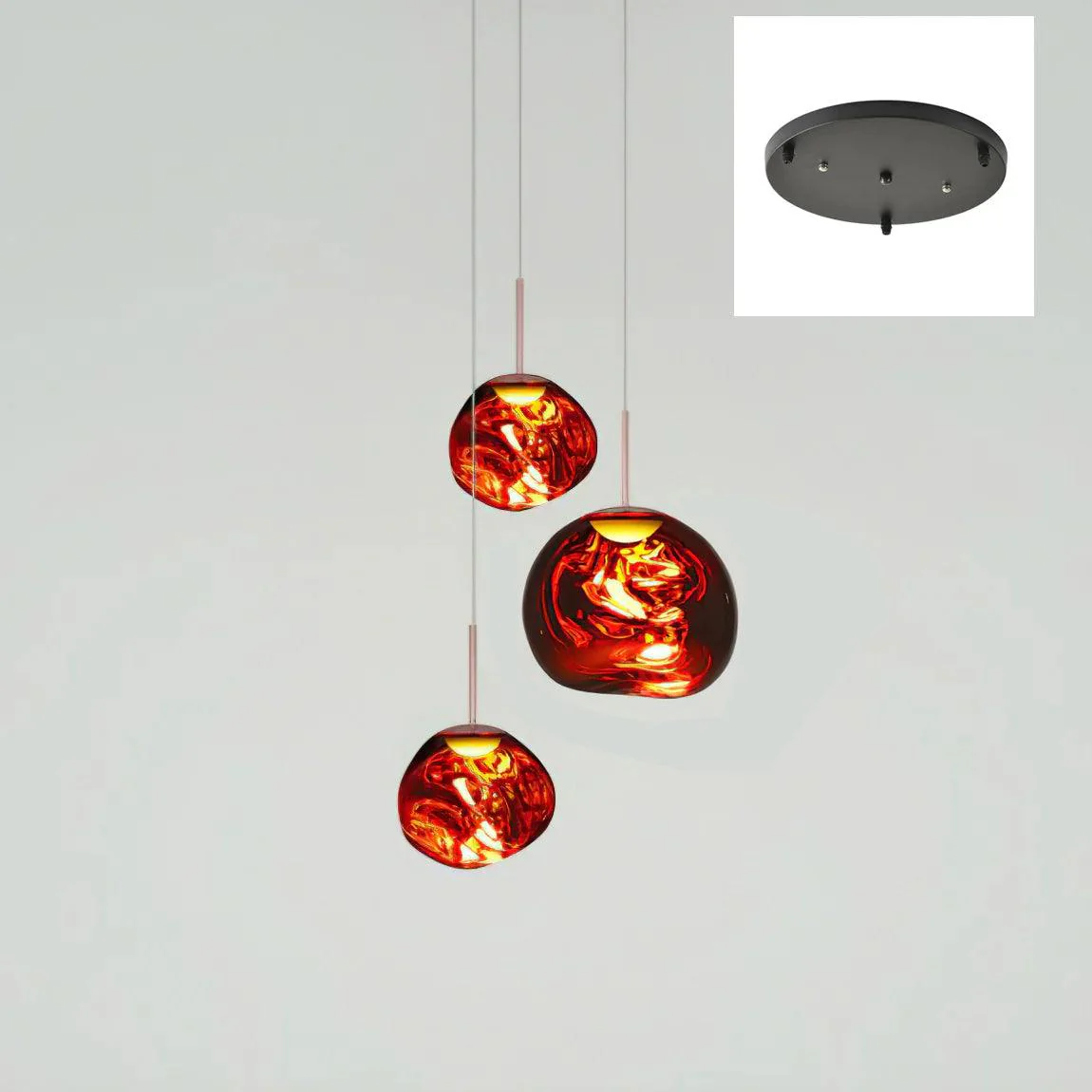 Подвесной светильник Multi Lava Round - 20 плафонов ∅100см, серебряный