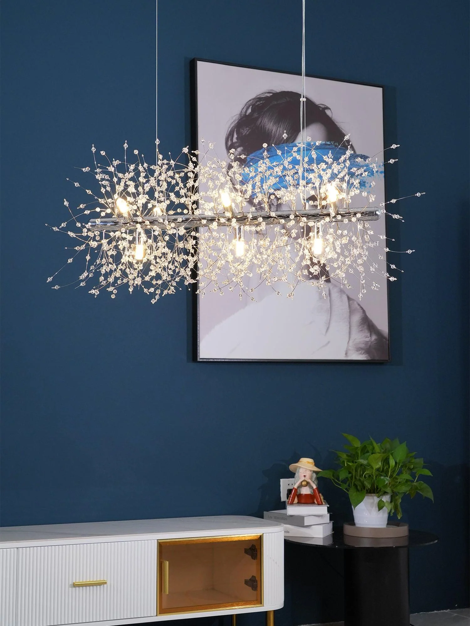 Люстра Crystal Dandelion - 12 плафонов ∅55см, хром
