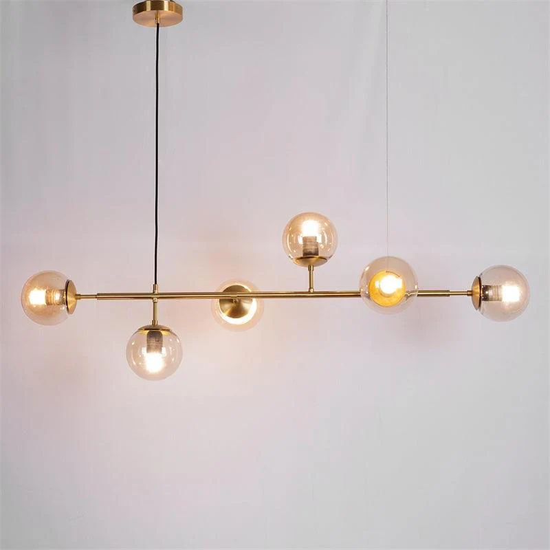 Люстра Orb - 120см х 45см, черный, янтарь