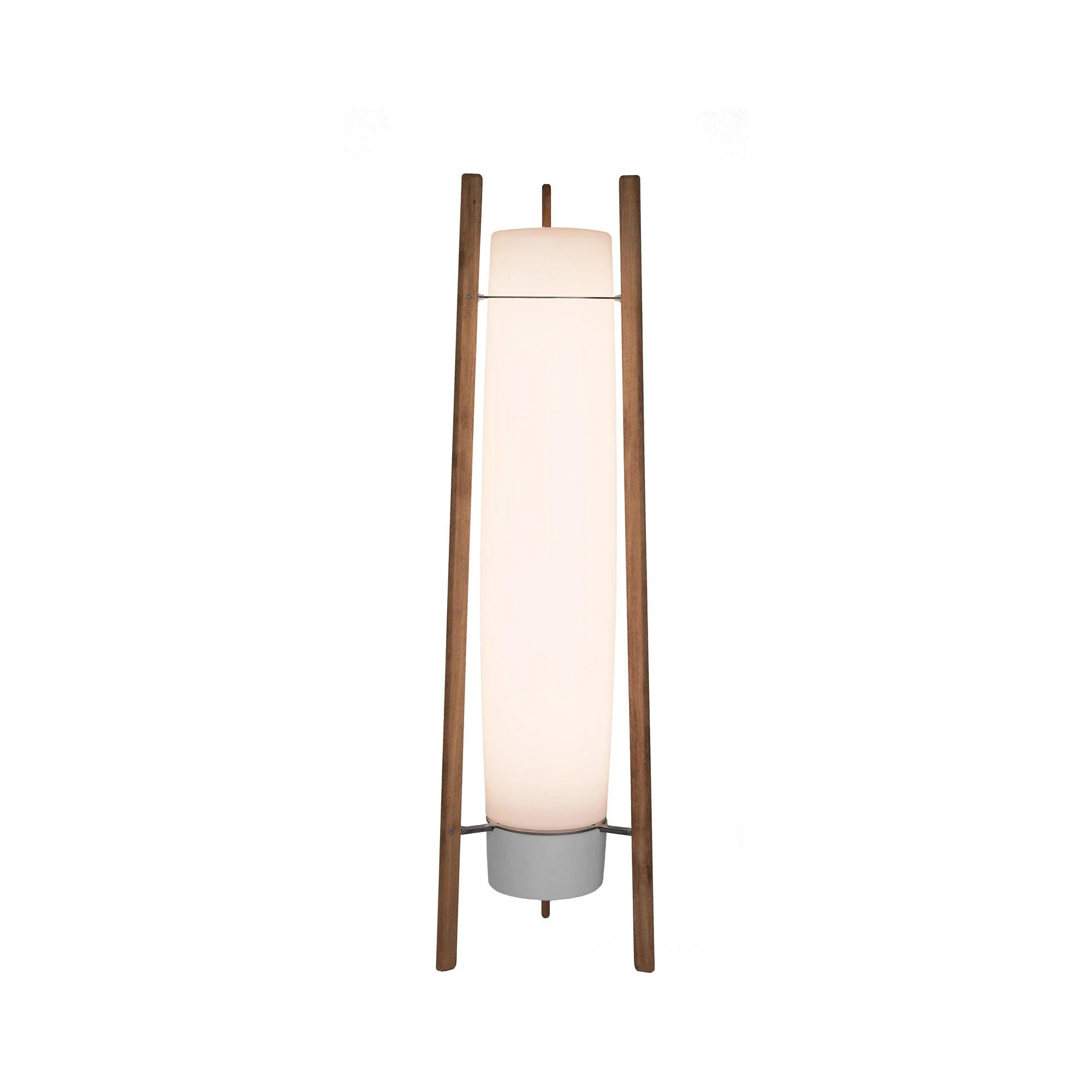 Side LED Floor Lamp - ∅ 17.7″ x H 63″ / Dia 45cm x H 160cm / Walnut & White / AU plug