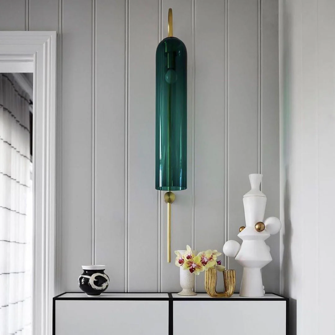 Настенный светильник Modern Glass - 19см x 80см, золотой, прозрачный