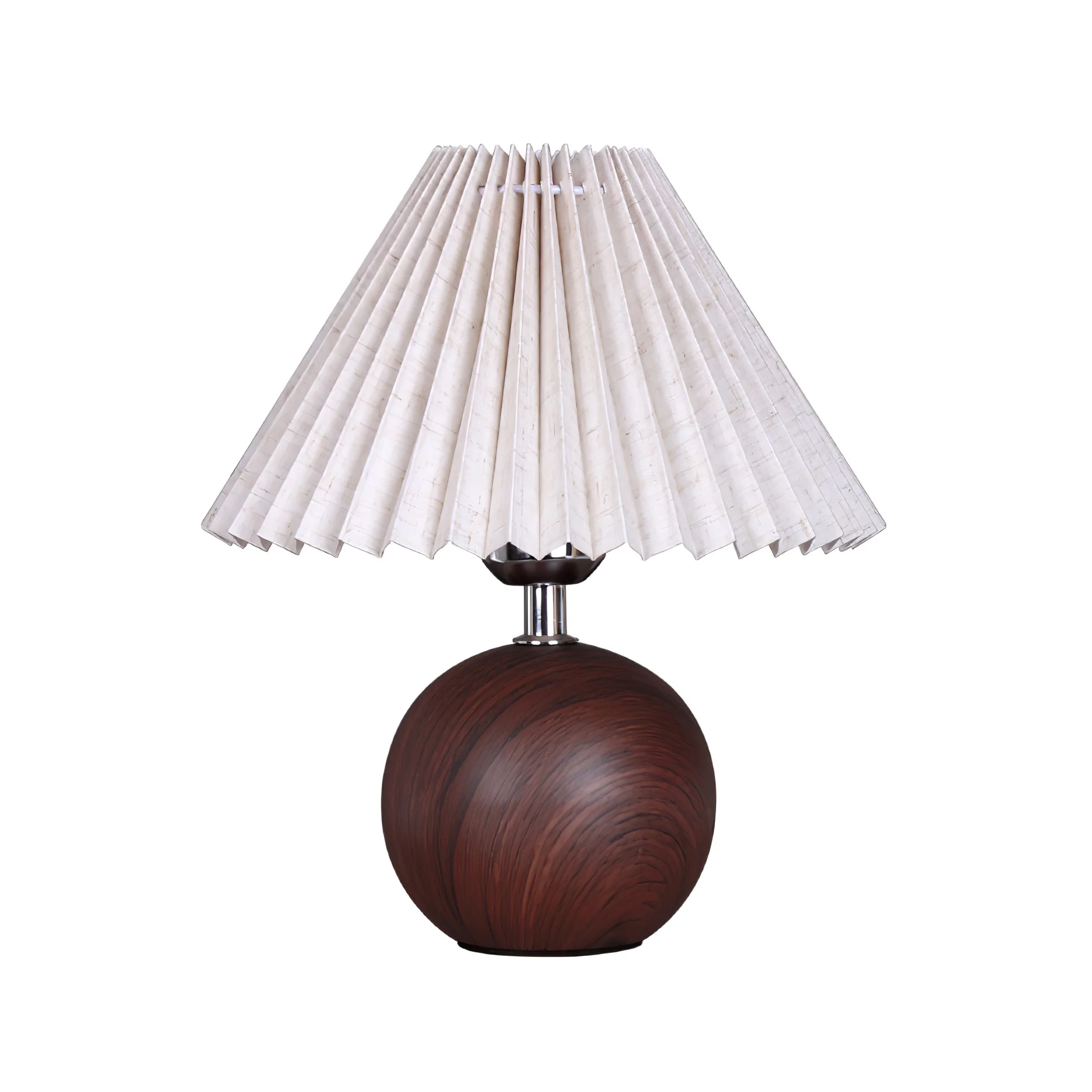 Настольный светильник Wooden Pleated - ∅28см х 30см, натуральное дерево, бежевый