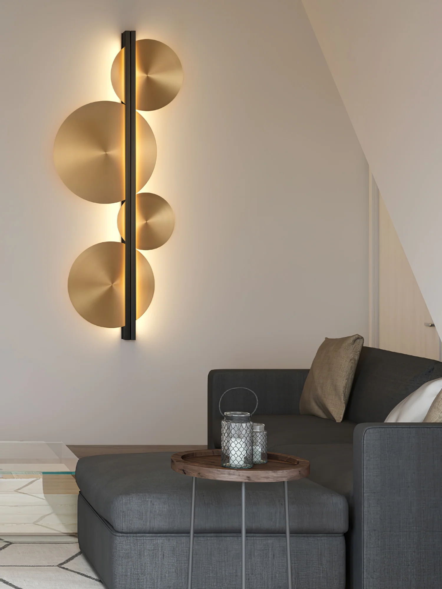 Strate Wall Lamp - Set of 2 / Copper color plating & Black / Warm Light
