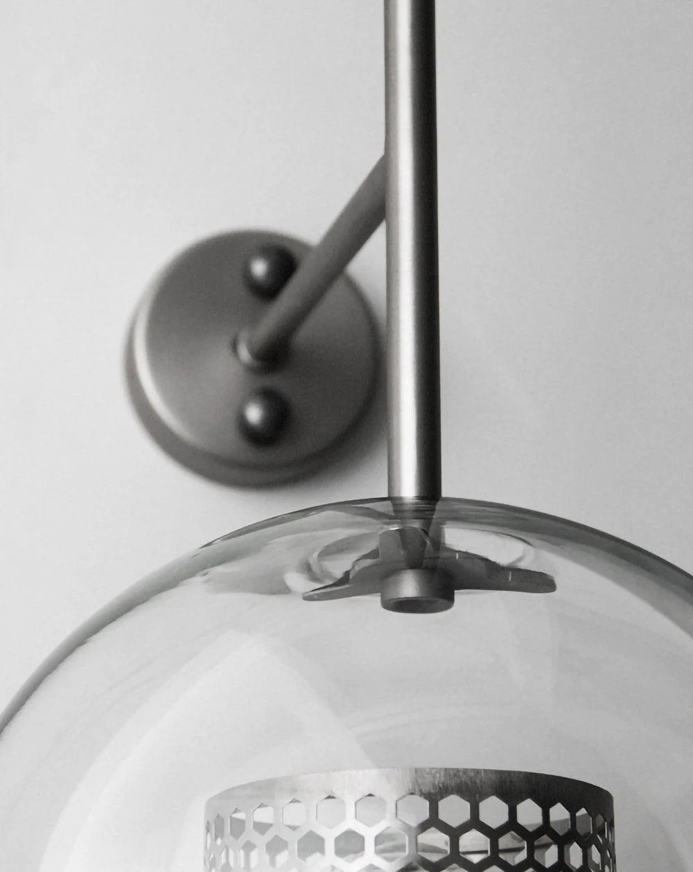 Настенный светильник Chiswick Glass - ∅13см x 67см, серебряный, стекло, 2 шт