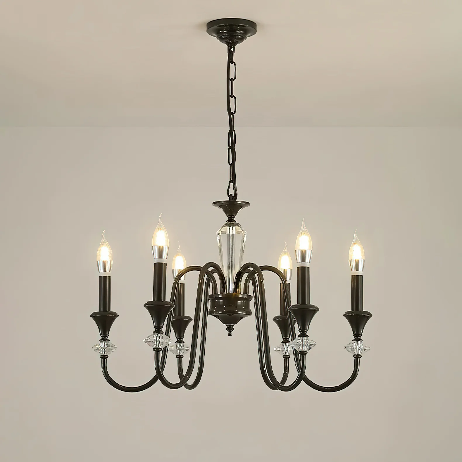 Люстра Noir Candelabra - 3 плафона ∅52см x 45см, черный, прозрачный