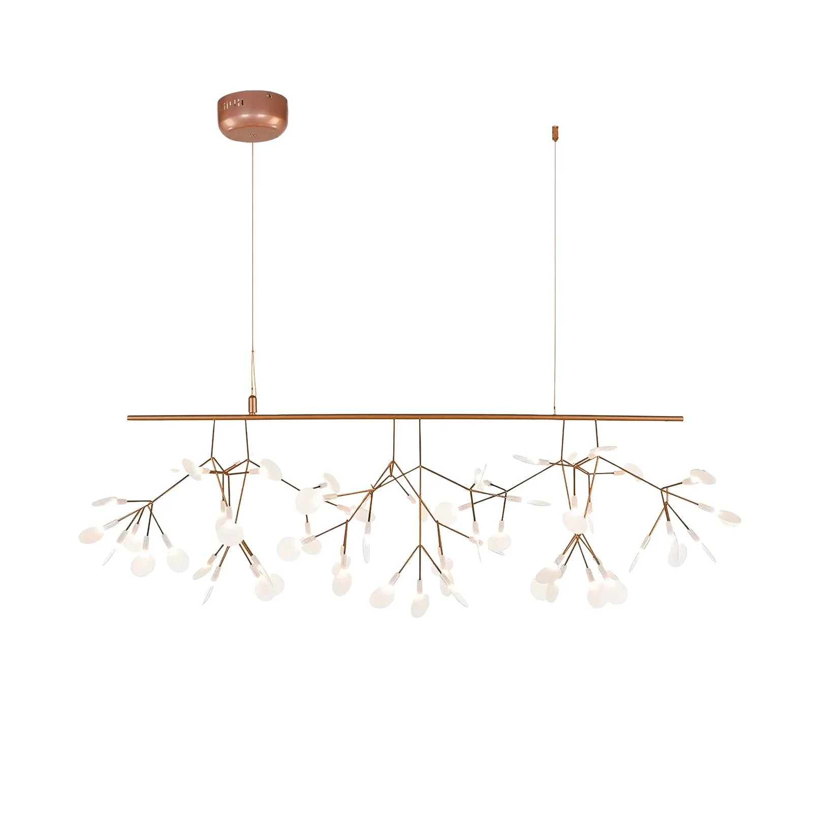 Люстра Long Style Firefly LED - комбо 1, 162 источника света, 200см х 50см, черный, холодный свет, диммер, пульт ДУ