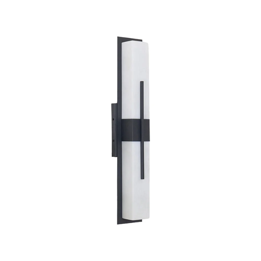 Possini Outdoor Wall Light - Set of 2 / Black & White / Cool Light