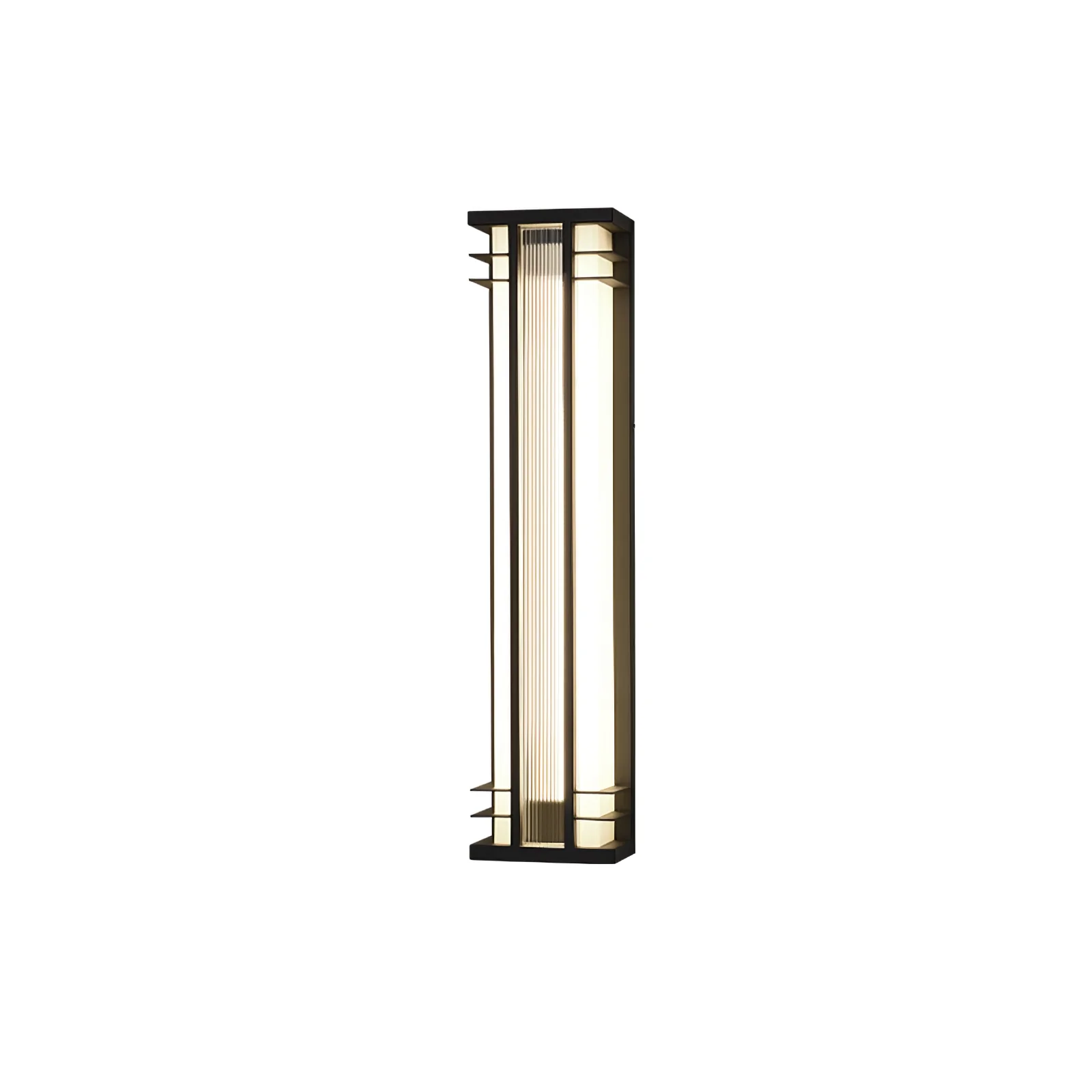 Double Axis Outdoor Wall Lamp - L 6.3″ x W 4.7″ x H 27.6″ / L 16cm x W 12cm x H 70cm Set of 2 / Model B: Solar-Powered Version / Warm Light