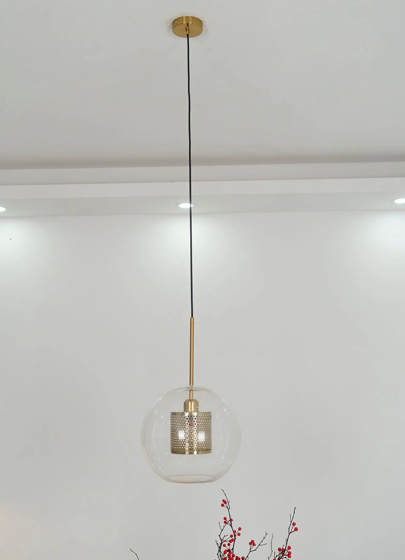 Подвесной светильник Chiswick Glass - груша, ∅25см x 28см, черный, стекло