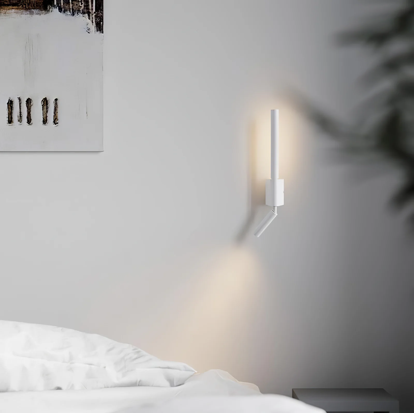Настенный светильник Canut LED - ∅6см x 43см, черный, теплый свет