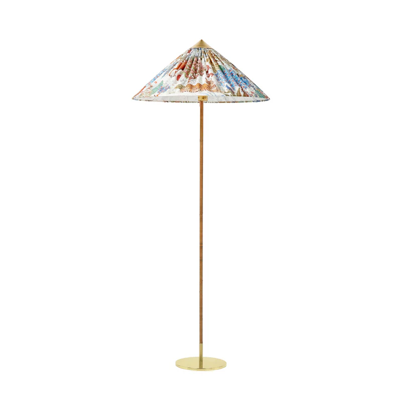 Tynell  Floor Lamp - ∅ 24.8″ x H 60.6″ / Dia 63cm x H 154cm / Natural rattan shade / UK plug
