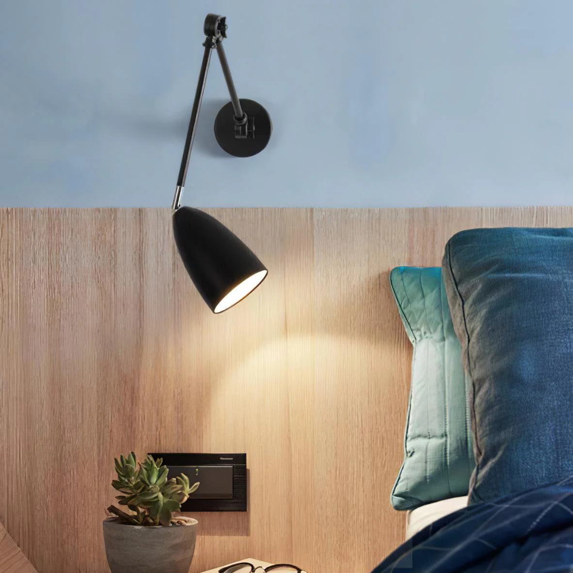 Adjustable Swing Arm Wall Lamp - ∅ 3.9″ x H 6.1″ /  Dia 10cm x H 15.5cm / White / Set of 2