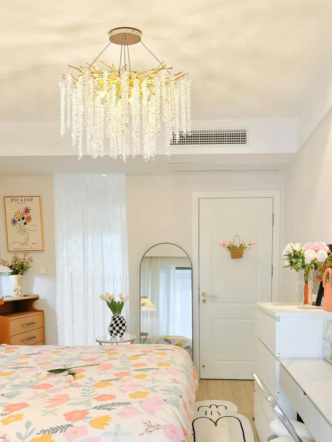 Люстра Albero Crystal - 14 подвесов ∅100см x 40см, золотой, стекло