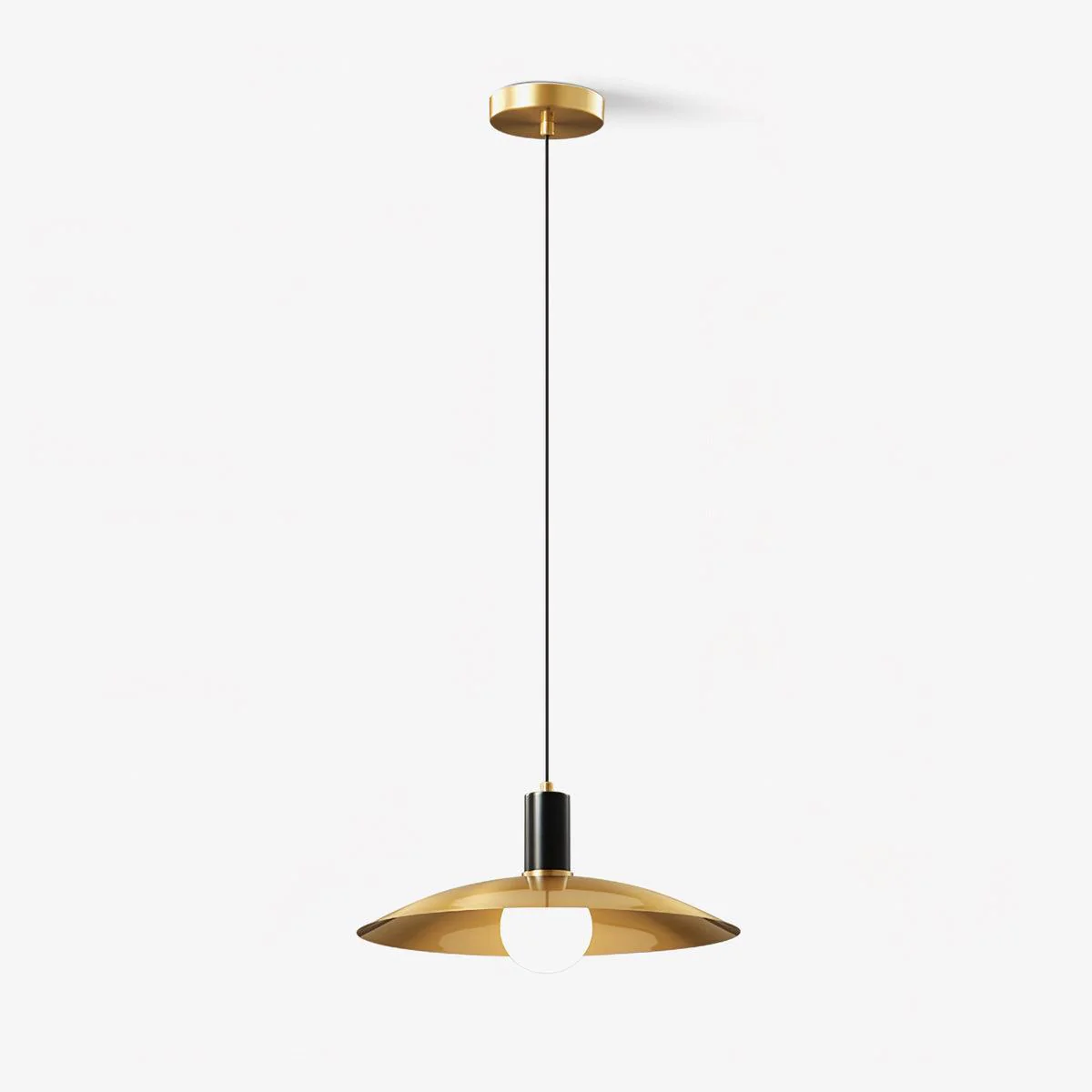 Подвесной светильник Brass Flared - ∅33см x 12см, черный, латунь