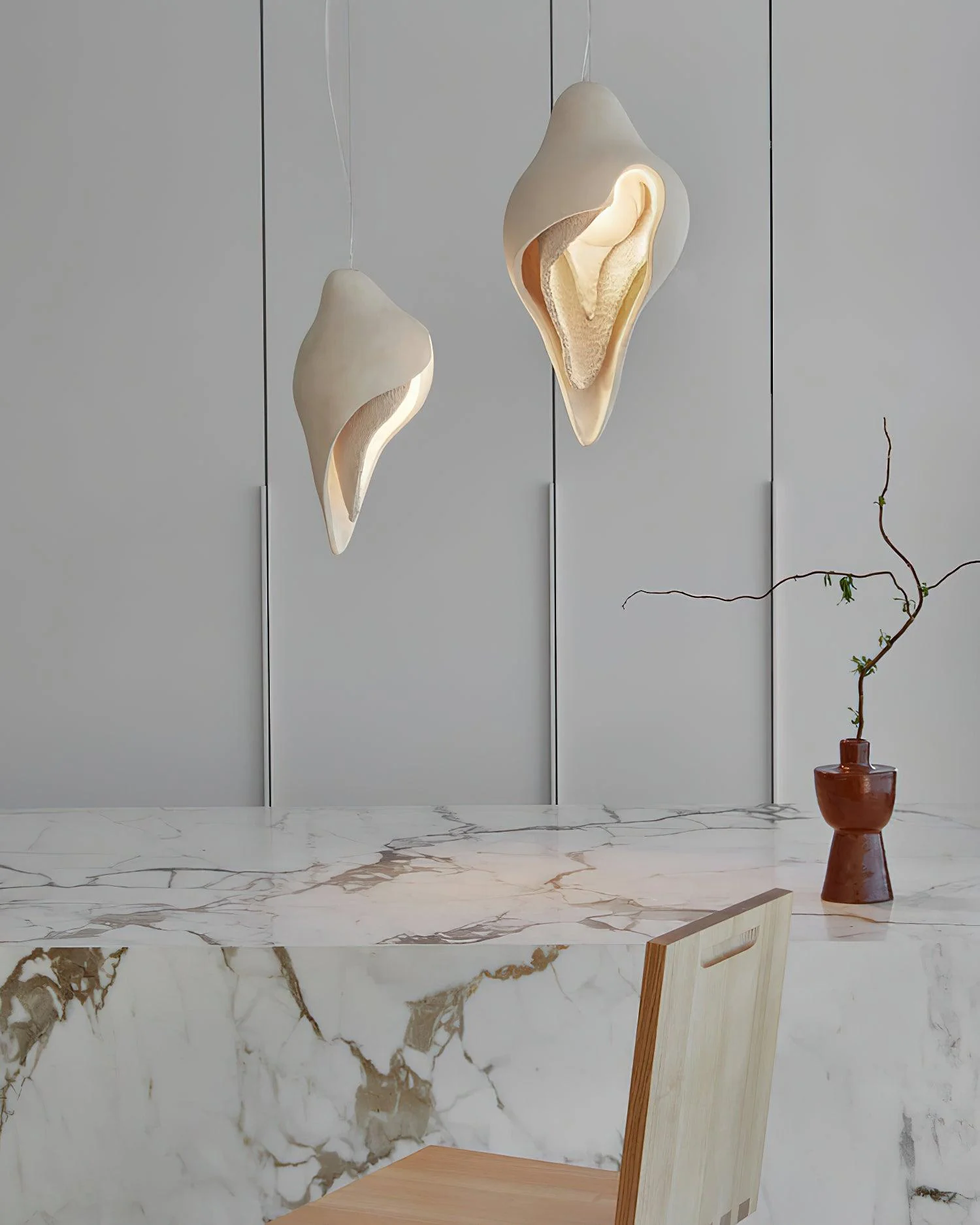 Подвесной светильник Conch Resin - 69см x 28см x 55см, бежевый