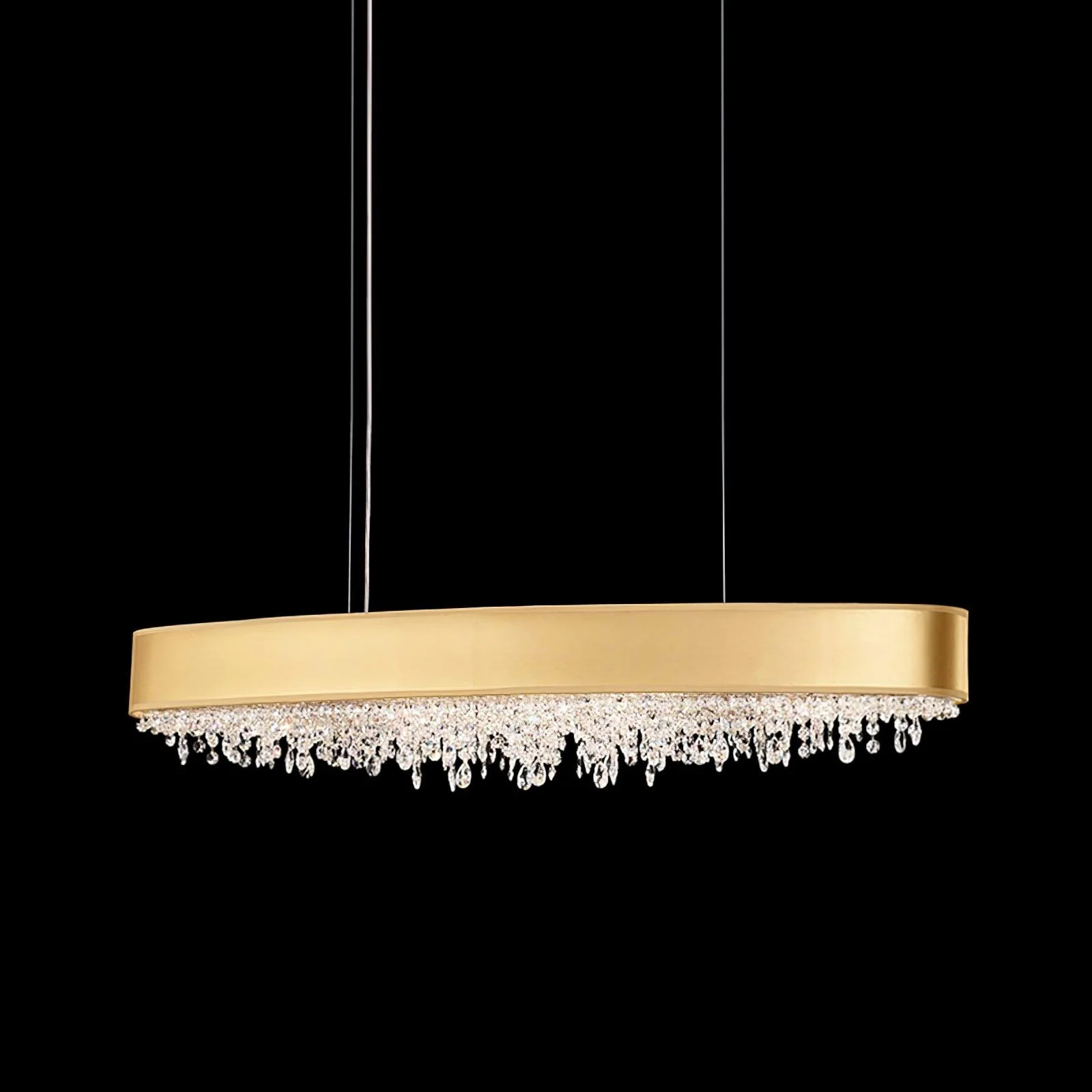 Подвесной светильник Marilyn Modern Crystal - 100см x 13см x 26см, розовое золото, прозрачный кристалл