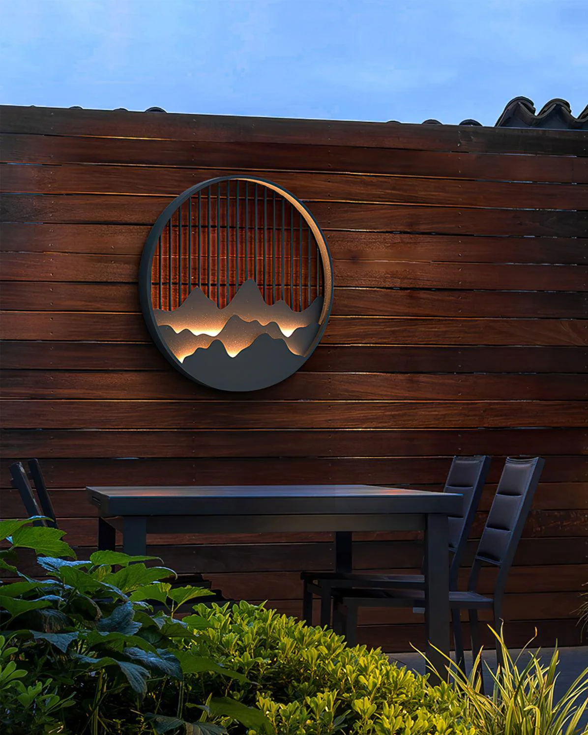 Mountain Outdoor Wall Lamp - ∅ 31.5″ x W 1.8″ Set of 2 / Wired Version / Warm Light