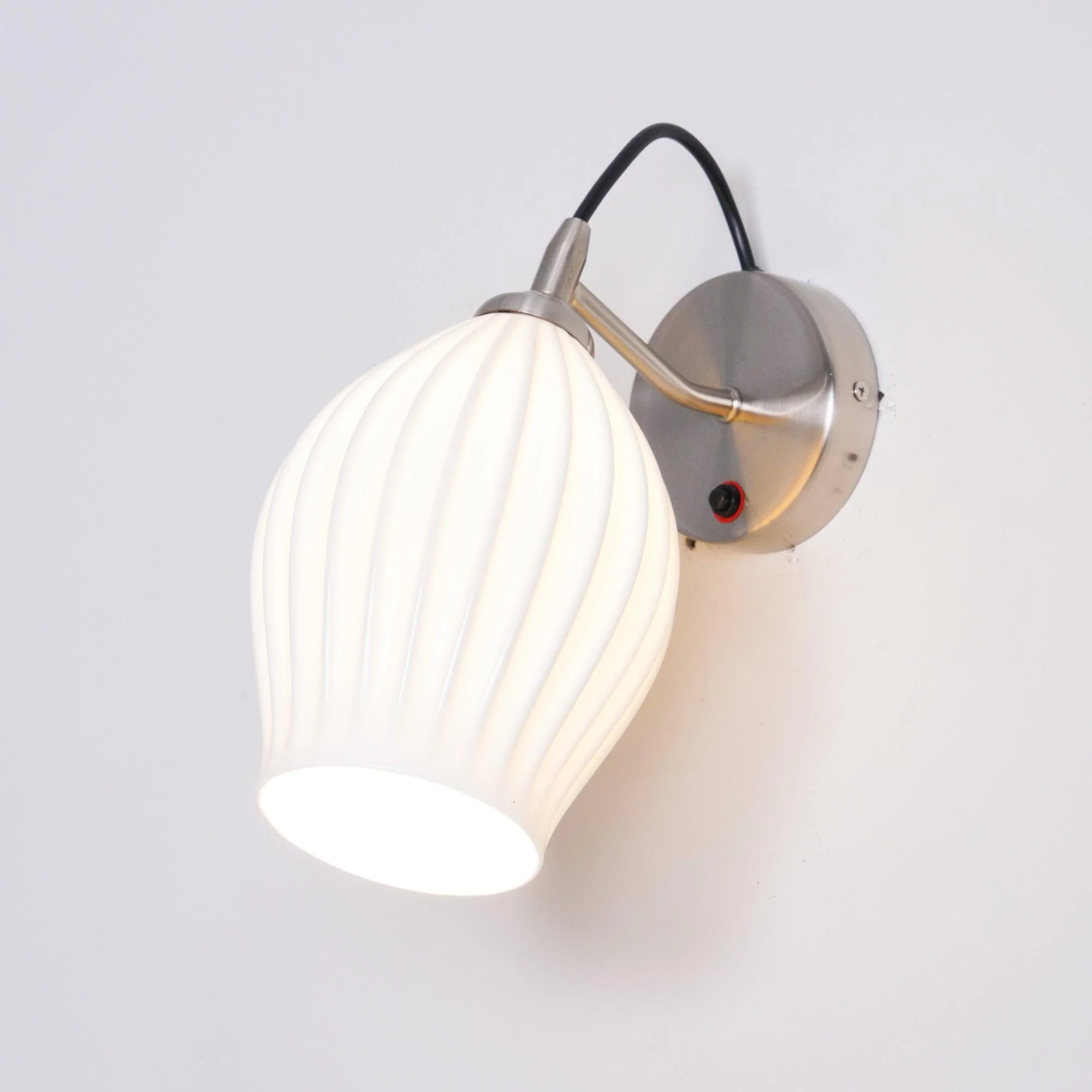 Ceramic Ribbed Wall light - Set of 2 / Copper