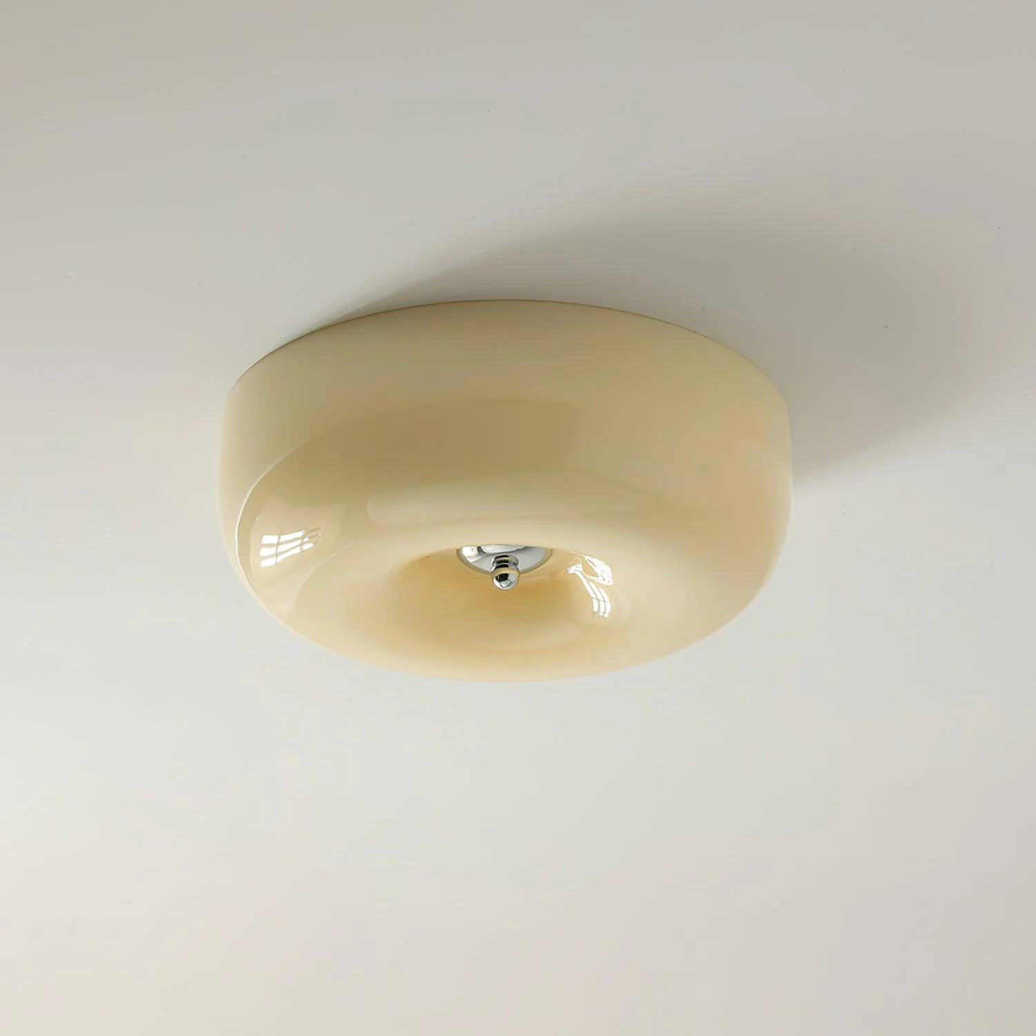 Потолочный светильник Cream Pudding - ∅40см х 10см, кремовый, теплый свет