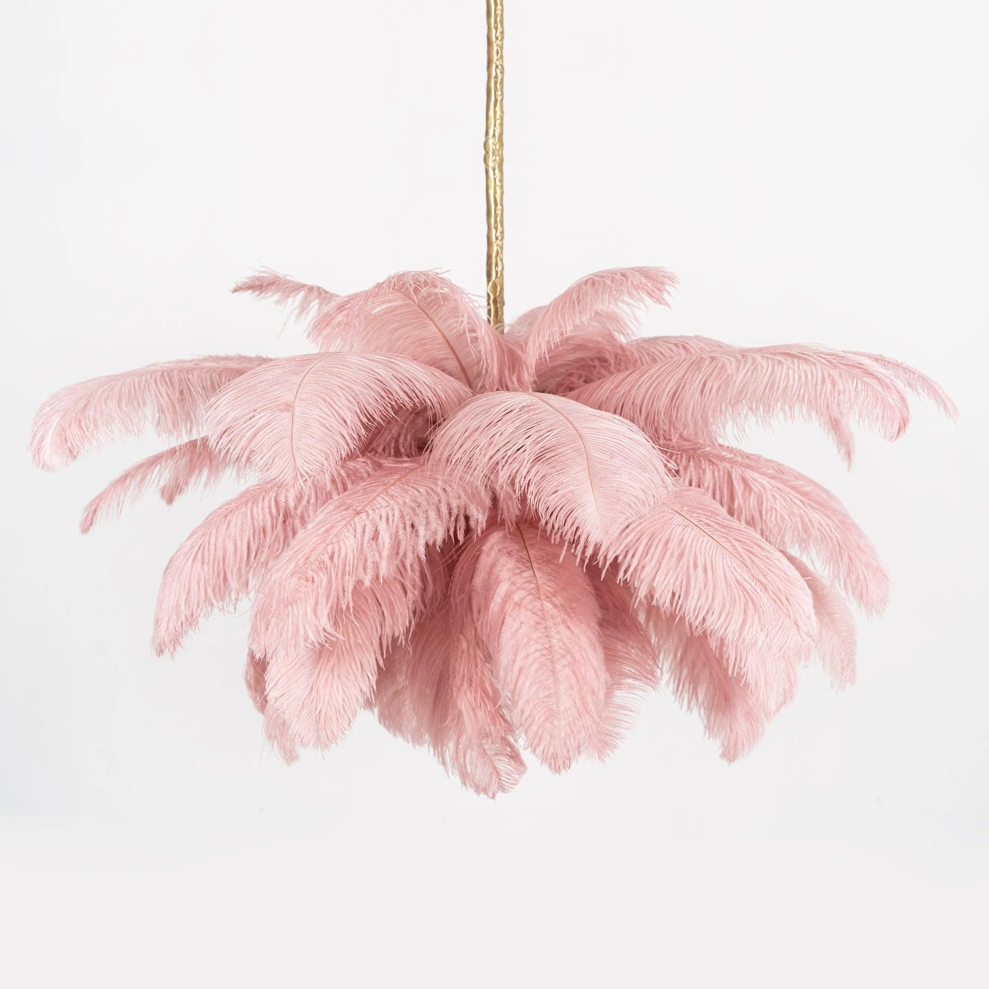 Люстра Ostrich Feather - ∅110см x 90см, серебро, белый