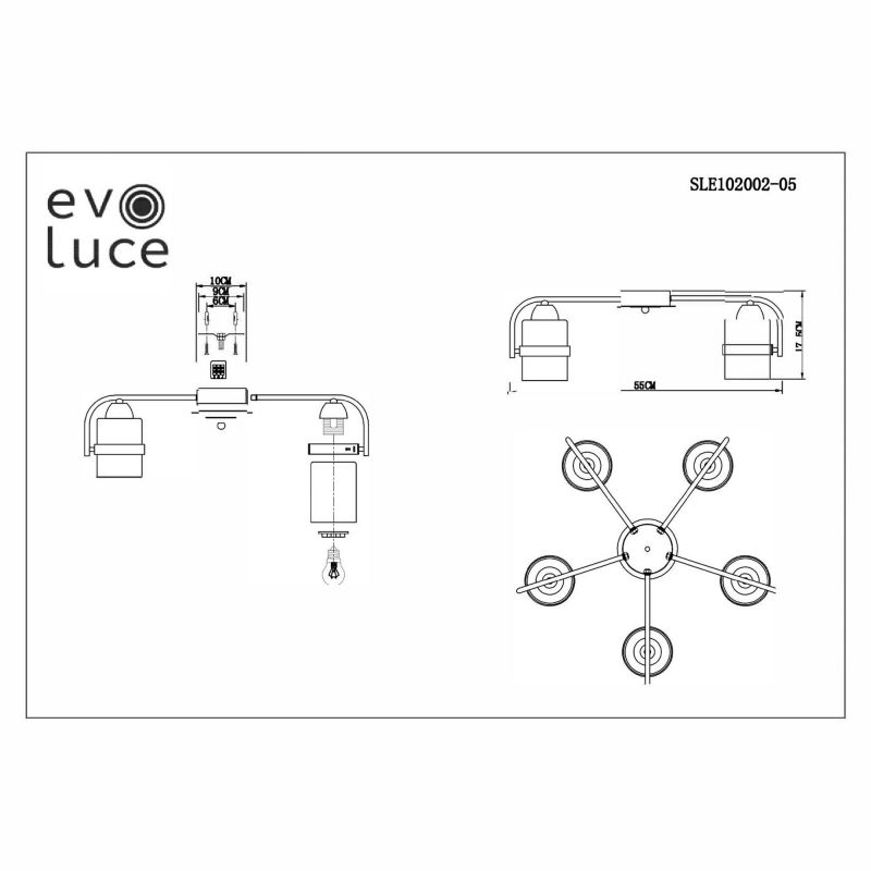 Светильник потолочный Evoluce FIUMO SLE102002-05