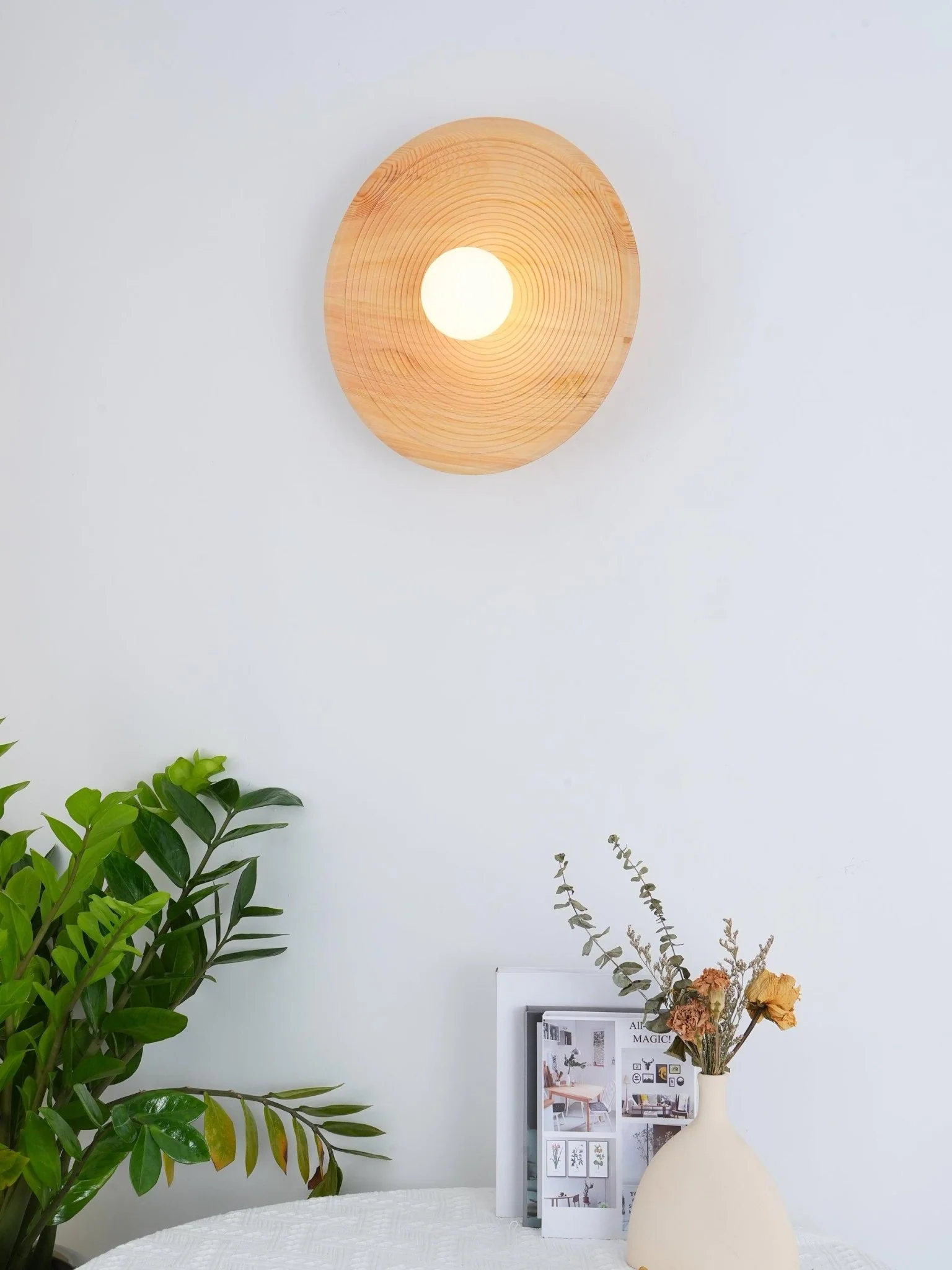 Lumina Contour Wooden Sconce - ∅ 11.0″ / Dia 28cm Set of 2 / Wood color