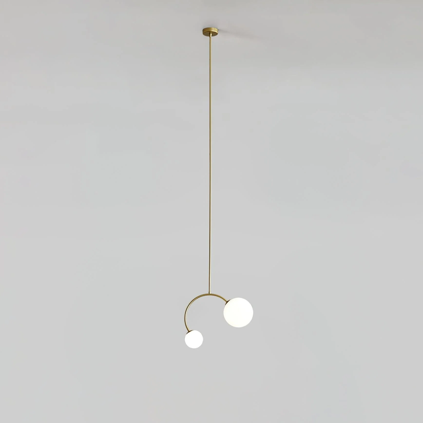 Подвесной светильник Balance Glass - ∅34см x 28см, золотой, белый, стекло