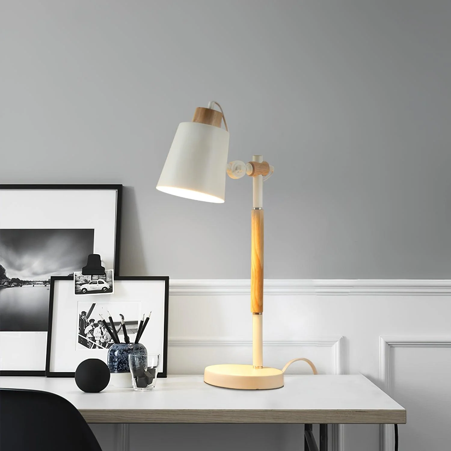 Настольная лампа Scantling Desk - ∅22см x 55см, белый