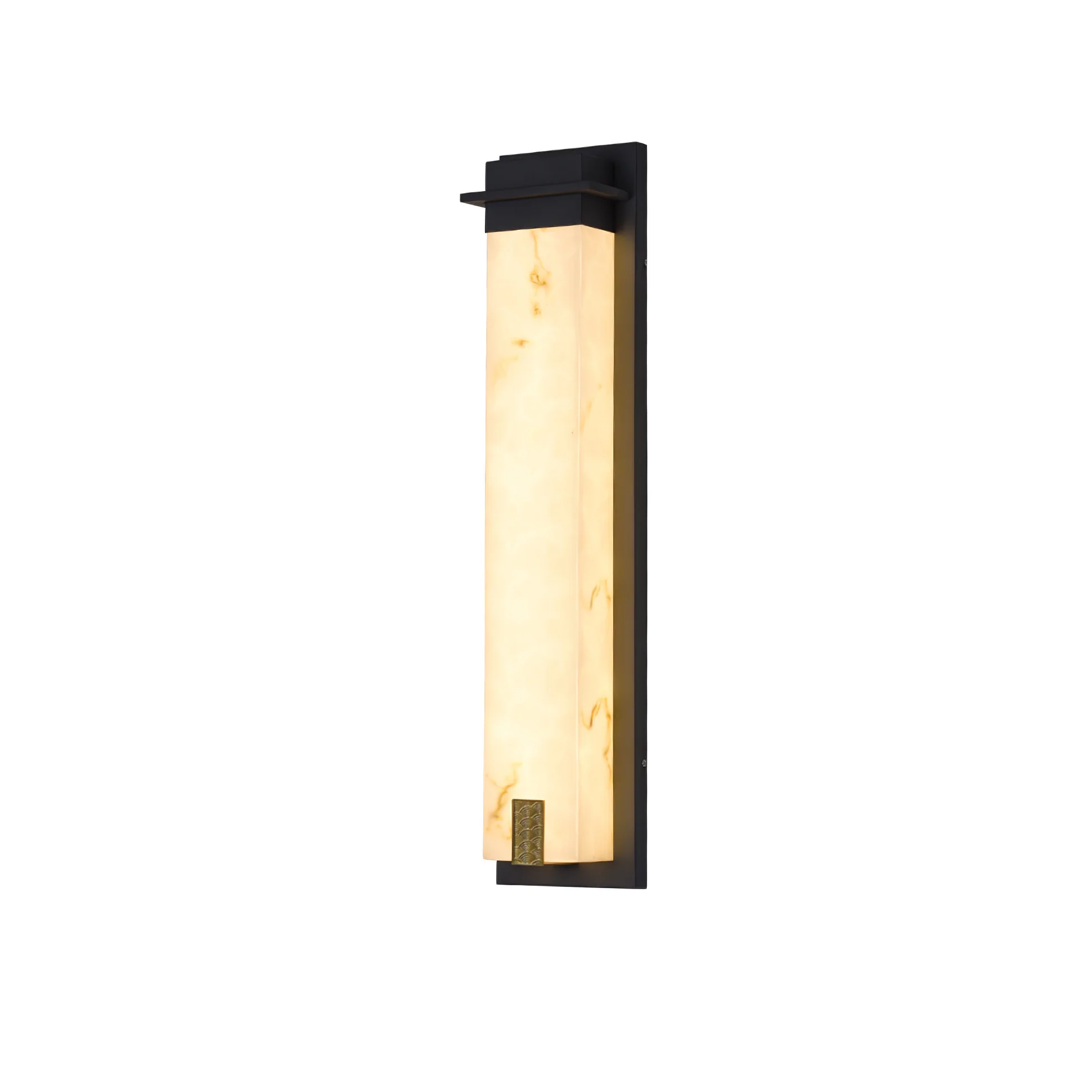 Delaney Outdoor Wall Light - Model A L 6.3″ x W 4.3″ x H 19.7″ Set of 2 / Black & White / Warm Light
