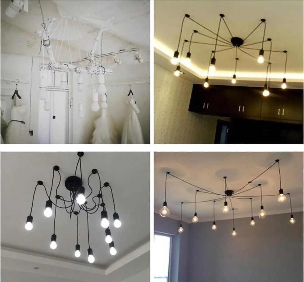Люстра Spider Ceiling - 8 подвесов ∅15см, белый