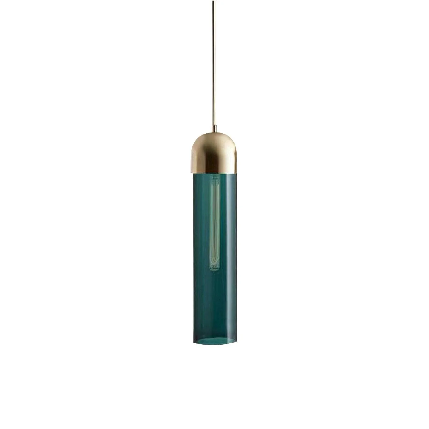 Подвесной светильник Glass Cylindrical Shape - ∅10см х 40см, дымчато-серый