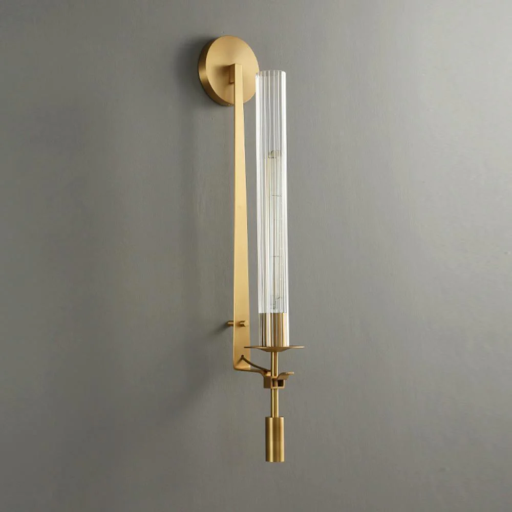 Настенный светильник French Classicism Plug-in - ∅12см x 71см, черный, прозрачное стекло