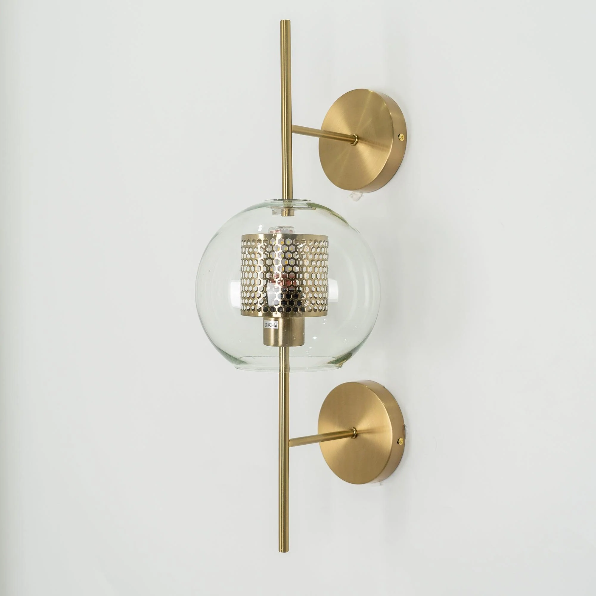 Настенный светильник Chiswick Glass - ∅13см x 67см, серебряный, стекло, 2 шт