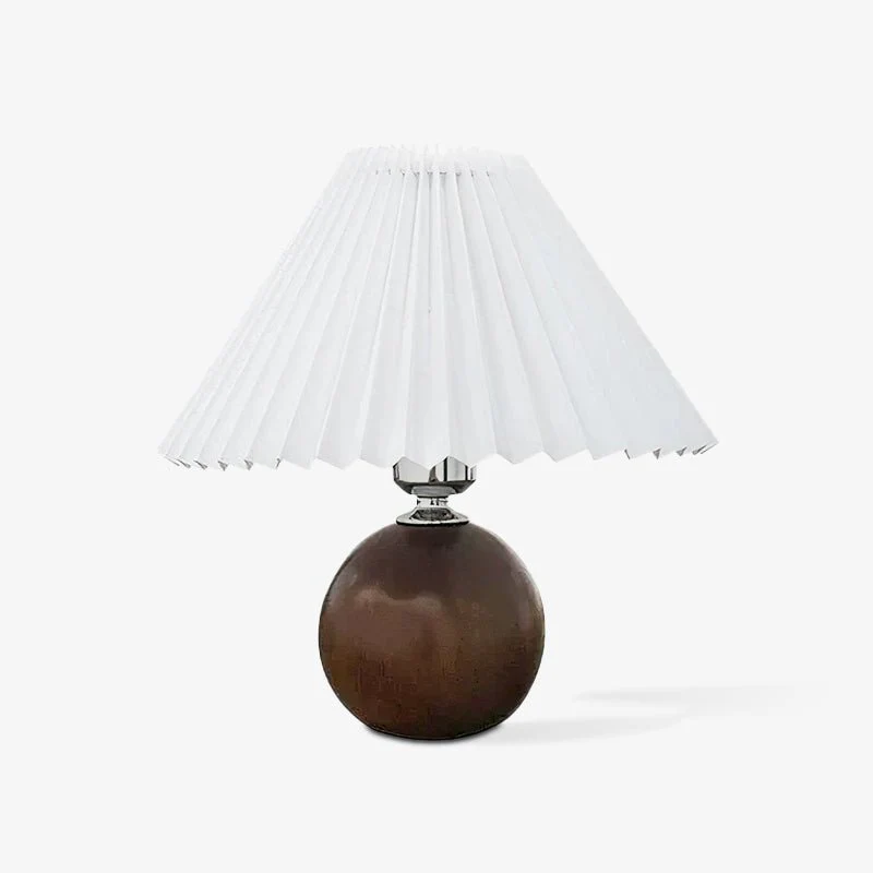 Настольный светильник Wooden Pleated - ∅28см х 30см, натуральное дерево, бежевый