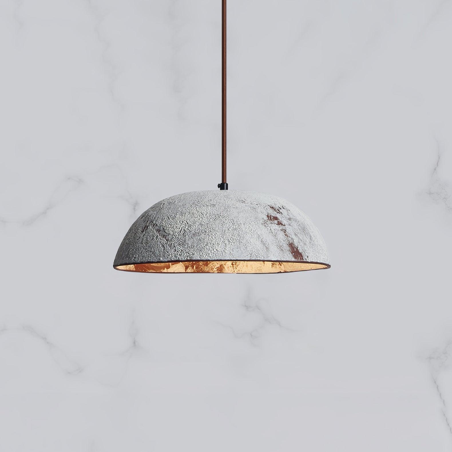 Подвесной светильник Half Dome Vintage Ceramic - ∅31см x 28см, черная керамика, темное дерево