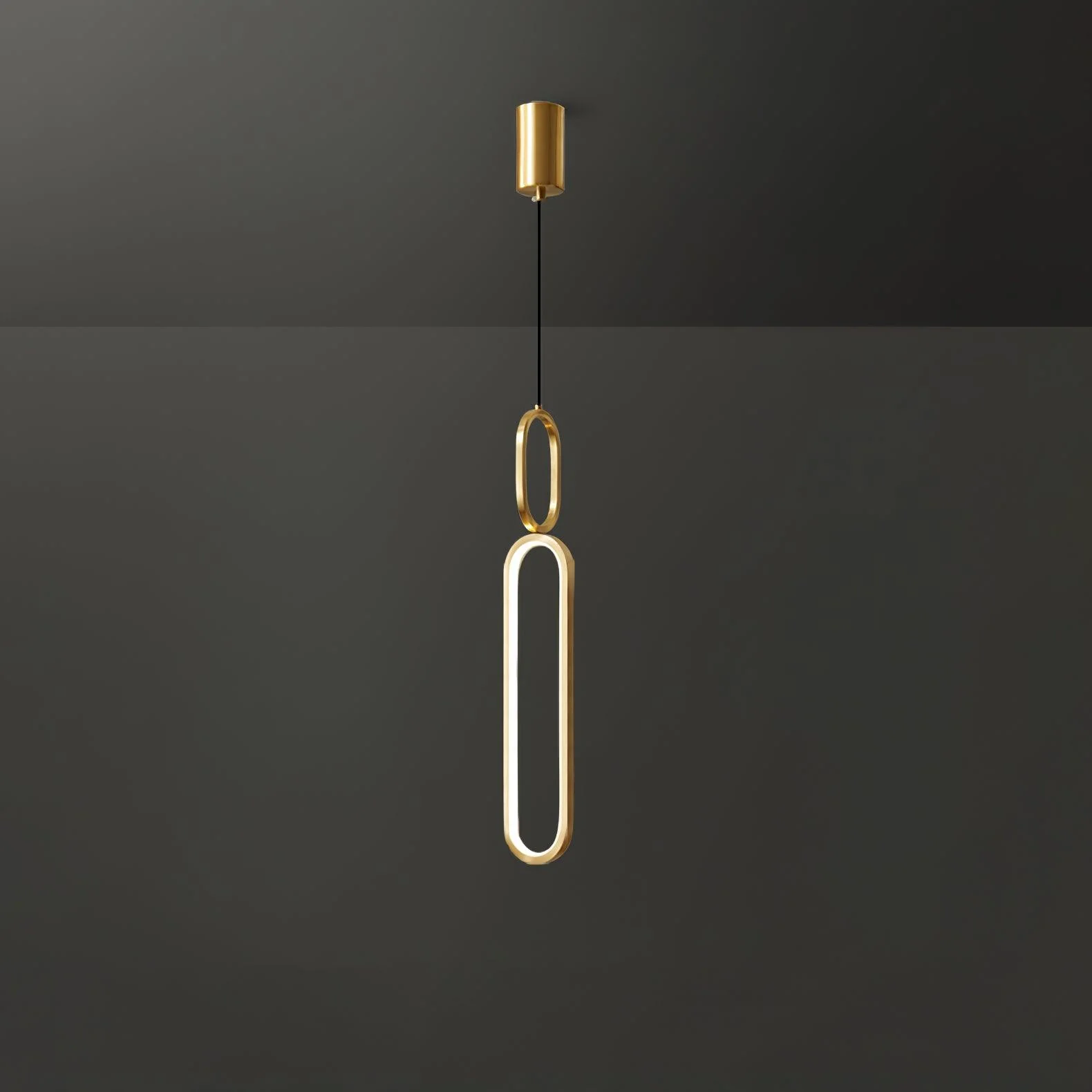 Подвесной светильник Oval Rings - ∅9см x 55см, черный, 3000-6500К
