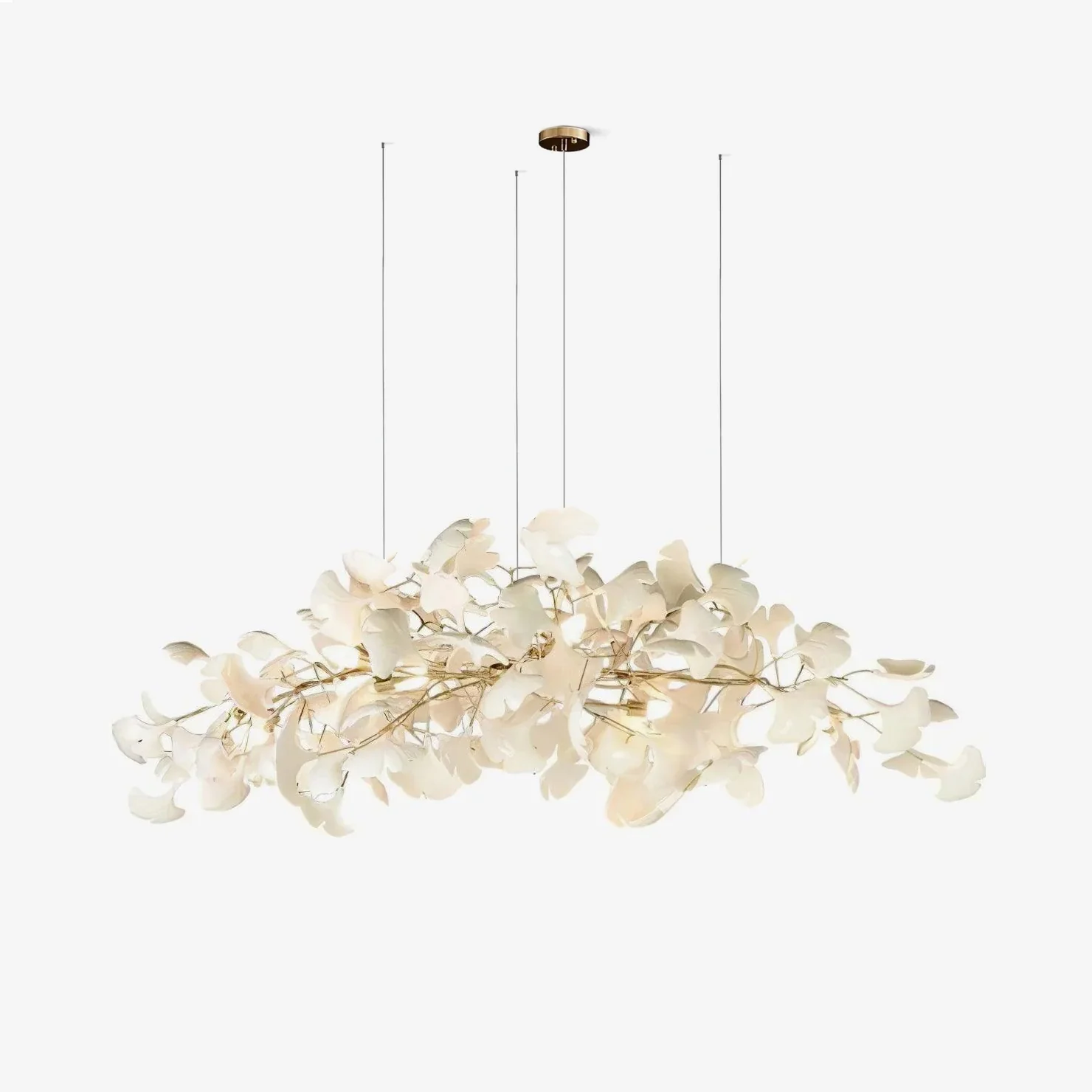 Люстра Gingko N - 200см x 70см x 60см, золотой, белый
