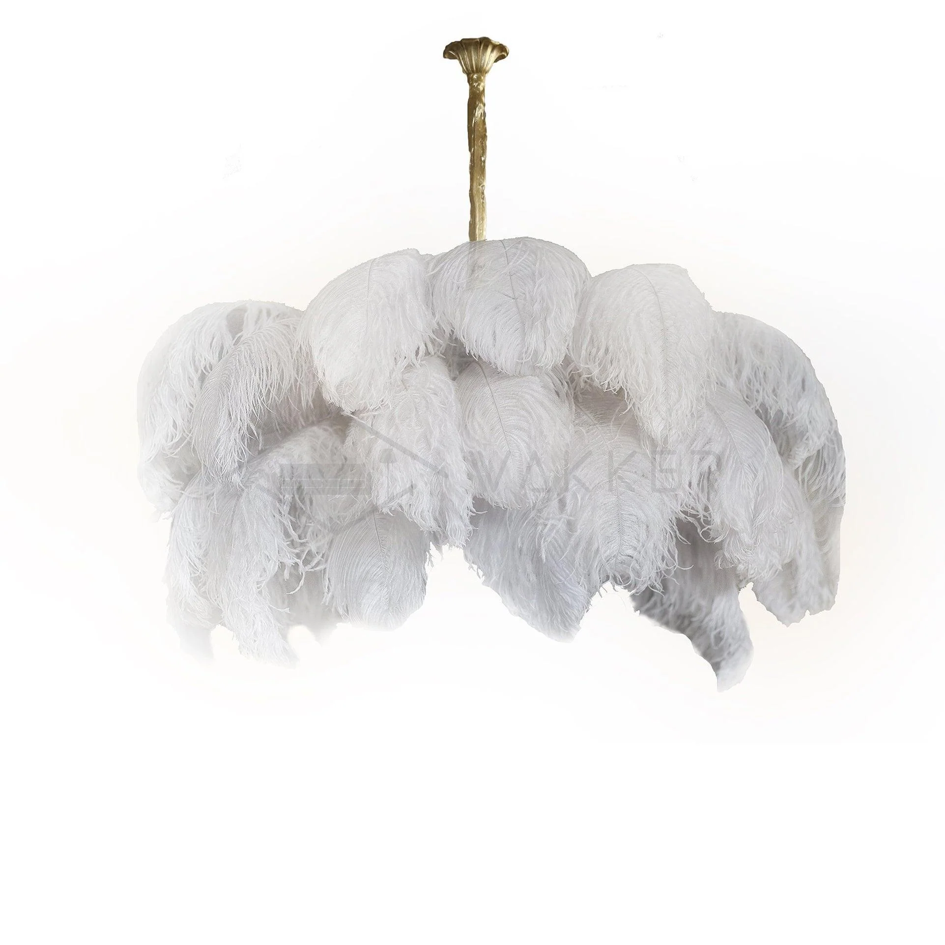 Люстра Ostrich Feather - ∅110см x 90см, серебро, белый