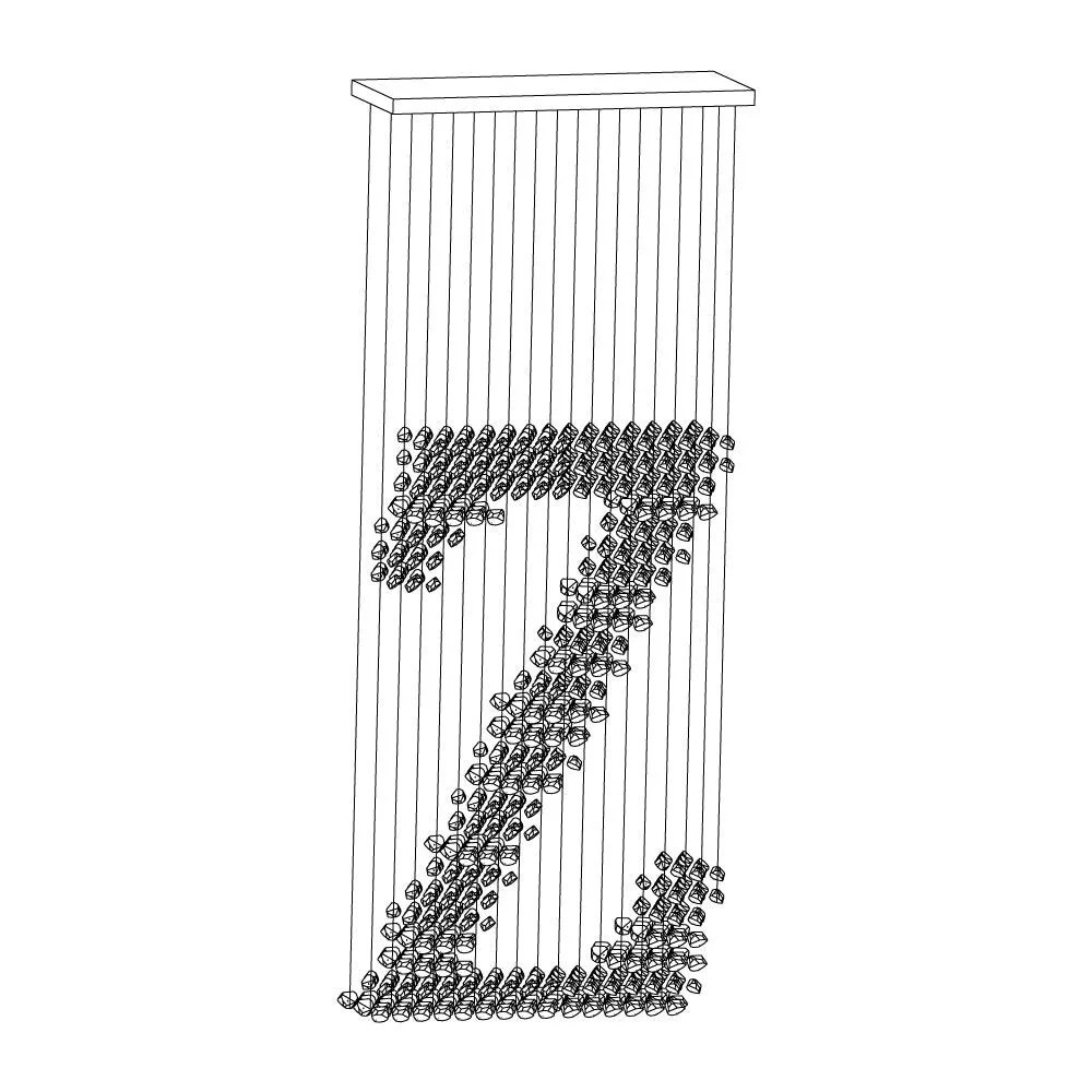 Люстра Charcoal S-Z - круглое крепление, ∅60см x 150см, черный, холодный свет