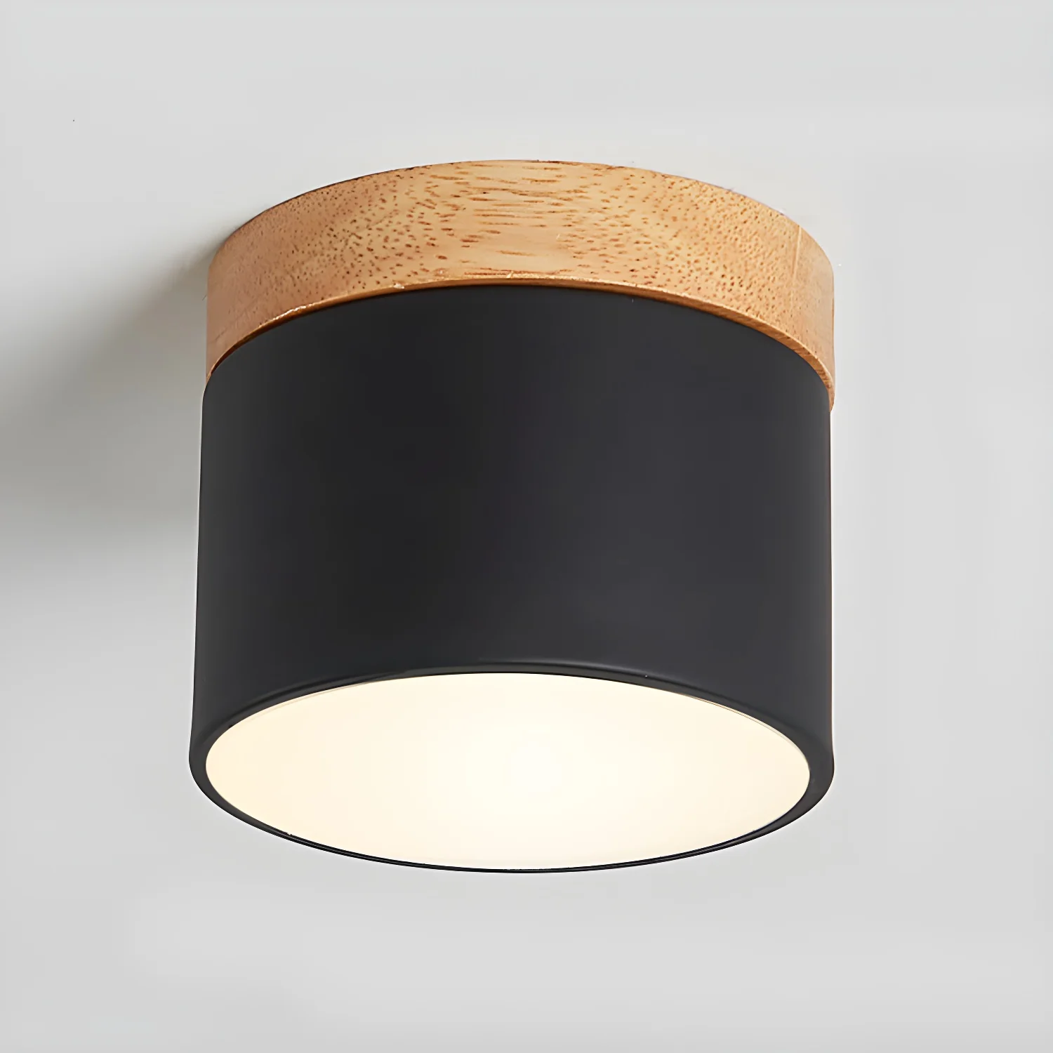 Потолочный светильник Alva Wooden Surface - ∅10см х 8см, зеленый, холодный свет