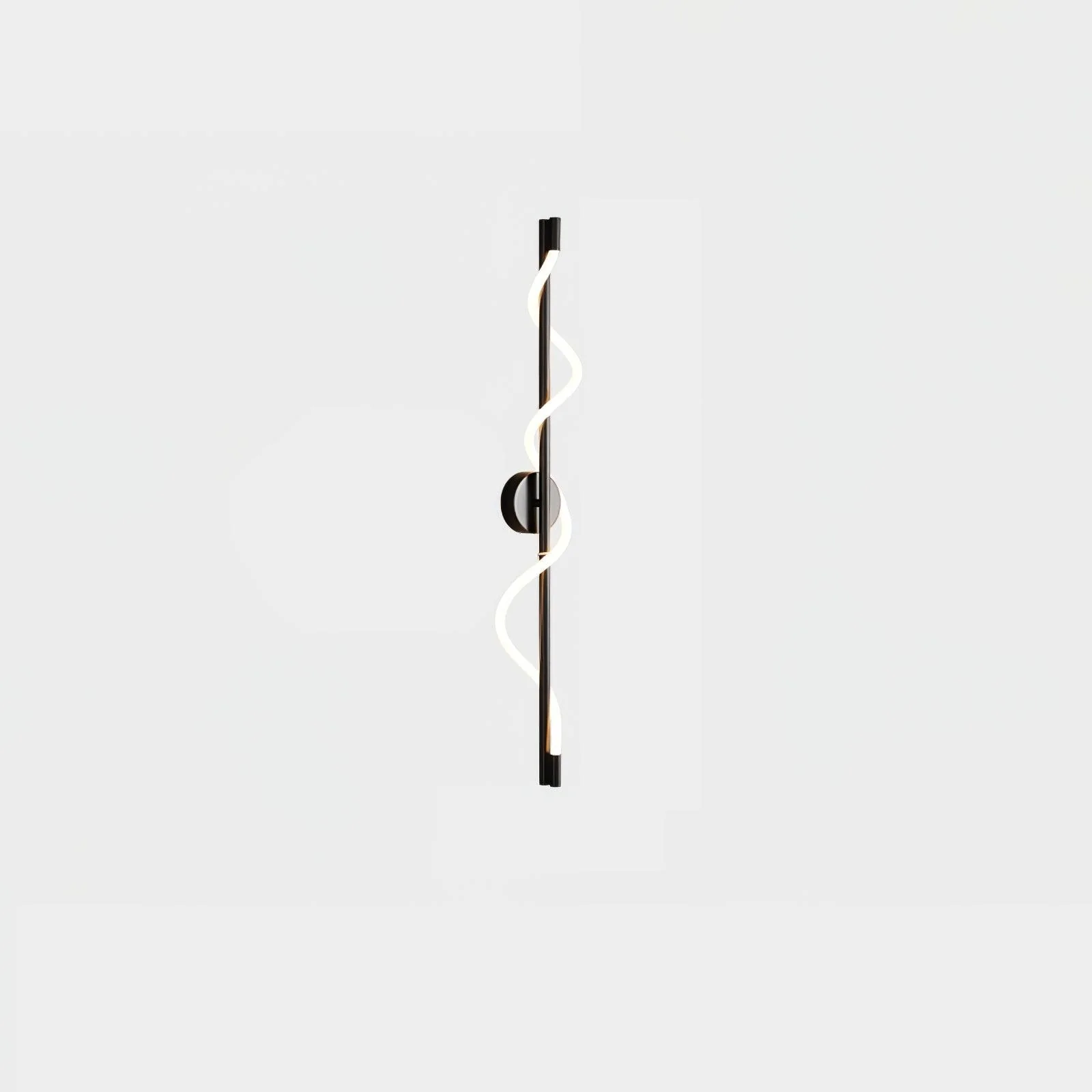 Flexible Linear Curve Wall Lamp - W 9.8″ x H 47.2″ / W 25cm x H 120cm Set of 2 / Black & White / Remote Control Dimmer