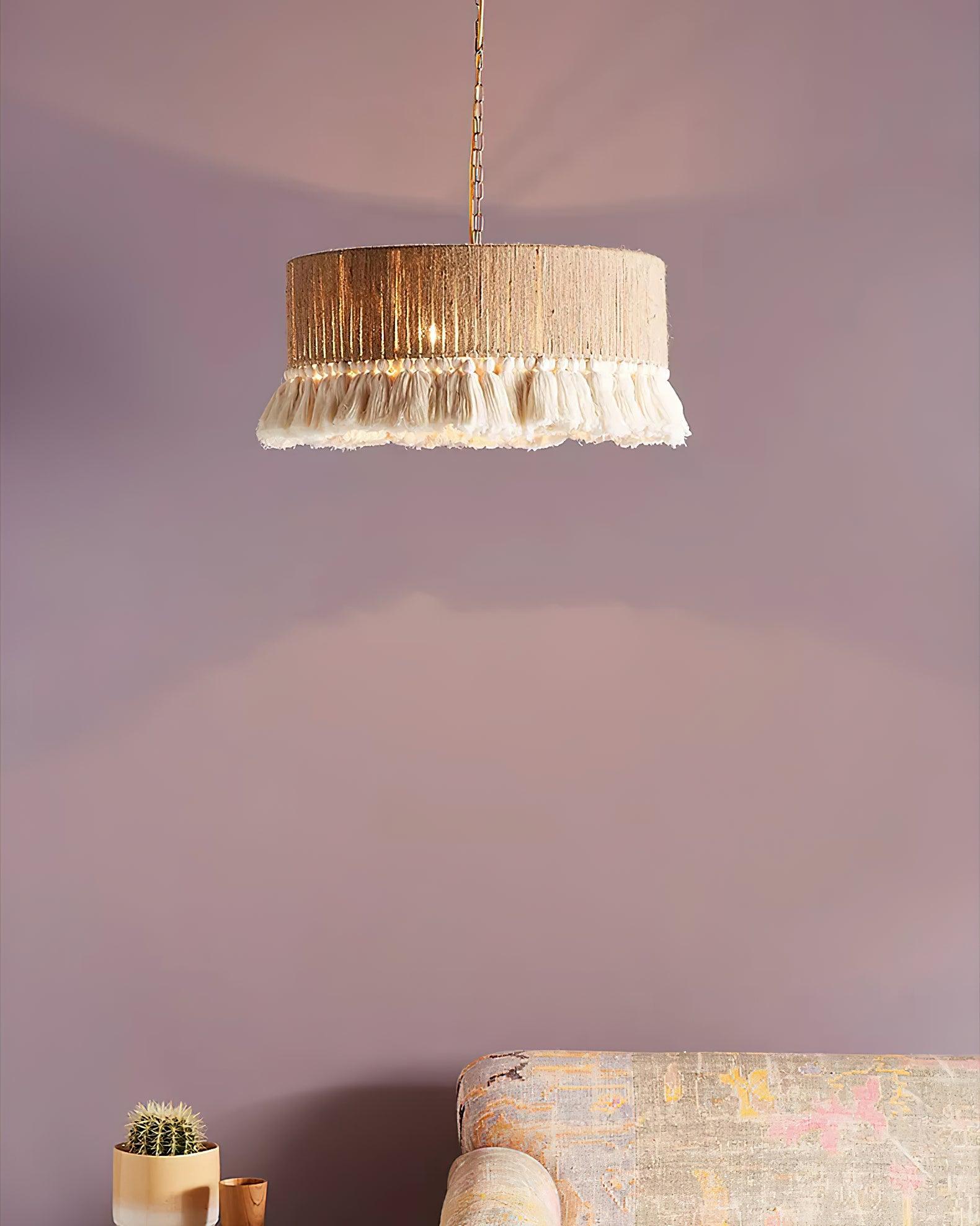 Подвесной светильник Boho Rara - модель А ∅30см x 37см, бежевый, белый